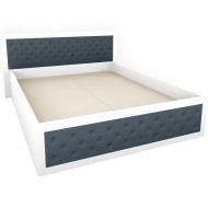 Pat Torino 160x200 cm, Alb / Piele ecologica Gri